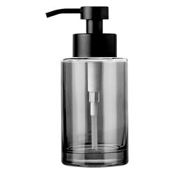 Enra Distributeur de Savon Liquide en Verre épais avec Pompe en Acier Inoxydable, 340,2 g, pour Salle de Bain, Cuisine (Pompe Noire)