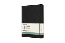 Moleskine - 18-Month Weekly Planner/Diary, Weekly Planner 2021/2022, Weekly Notebook with Hard Cover and Elastic Closure, Size X-Large 19 x 25 cm, Colour Black, 208 Pages