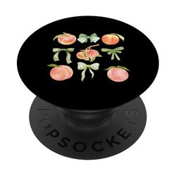 Coqueta de melocotones y lazos con lazo melocotón, dulce chica de verano PopSockets PopGrip Adhesivo