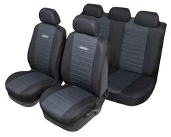 Fundas para Asientos de Auto, Diseño Metálico, Negro, Compatibles con la Mayoría de Vehículos, Fáciles de Instalar, Resistente al Desgaste, Set Completo 8473