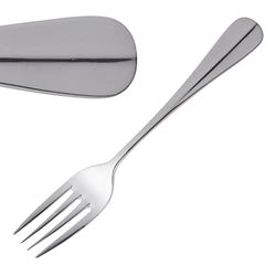 Olympia Baguette Fourchette de Table en Argent 210mm - Couverts de Service en Acier Inoxydable 18/0 avec Motif de Lignes Distinctes - Paquet de 12