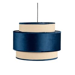 PRENDELUZ Suspension à 3 abat-jours E27 bleue, design réglable, idéal pour éclairer des espaces modernes et créer des ambiances chaleureuses.