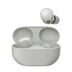 Sony WF-1000XM5 trådlösa brusreducerande hörlurar, Bluetooth, in-ear-hörlurar med mikrofon, upp till 24 timmars batteritid och snabbladdning, IPX4-klassificering, Fungerar med iOS och Android - Silver