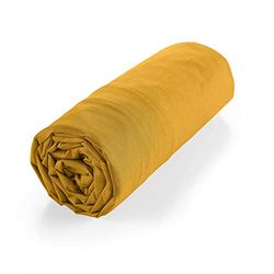 Douceur d'Intérieur Biolina Sábana Bajera, 140 x 190 cm, 100% algodón, orgánica, Ocre