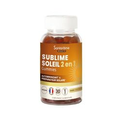 Santarome - Sublime Soleil 2 en 1 - Autobronzant & Préparateur Solaire - Complément alimentaire solaire - Goût Passion Ananas - 30 gummies - France