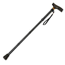 Homecraft Folding Coloured Walking Stick with Wooden Handle, Lightweight Adjustable Walking Cane for Balance, Mobility Aid, Grey Marble, 835-925mm