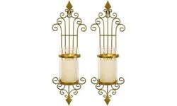 Treadwell Lot de 2 bougeoirs muraux en métal de Style Antique pour Salon, Salle de Bain, Salle à Manger