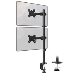 Maclean MC-967 Soporte para Monitor, Doble, Vertical para Monitores OLED QLED LCD y LED de 13-27" VESA 75x75 y 100x100, MAX. 9kg