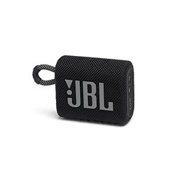 JBL GO 3 draadloze, draagbare Bluetooth luidspreker met geïntegreerde lus voor onderweg, USB C-oplaadkabel, zwart