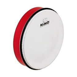 Nino Percussion Instrument perkusyjny ręczny - duży bęben ręczny dla dzieci od 5 lat - średnica 25 cm (ok. 25 cm) - plastik, czerwony (NINO5R)