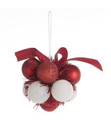 FEERIC CHRISTMAS - Rúster de 11 Bolas de Navidad para Colgar decoración de Cinta roja