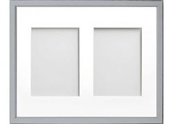 Frame Company Drayton Multi Aperture Photo Frame, Grey, 14x11 for 7x5 inch (x2)