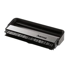 Hama - Escova de fibras de carbono para vinil (limpeza antiestática de vinil, escova para vinil), preto/prateado