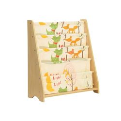 SONGMICS Estantería para niños, con 4 Estantes para Libros y Juguetes, Ideal para Habitaciones Infantiles, guardería, Madera de Arce GKR71YL