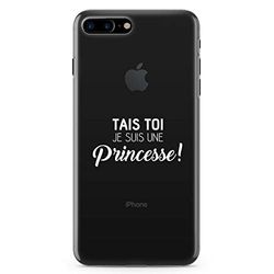 Zokko Beschermhoesje voor iPhone 8 Plus Tais TOI Je Suis UNE Princesse – maat iPhone 8 Plus – zacht transparant inkt wit