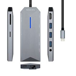 AISENS - ASUC-9P001-GR - USB-C DOCKING 9 IN 1, GREY