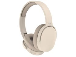 Trevi DJ 12E45 BT Casque sans Fil avec Microphone et Lecteur MP3 intégré, entrée AUX-in, avec Bandeau Pliable, Compatible avec Smartphone et PC, autonomie 5-7 Heures, Recharge en 1-2 Heures, crème