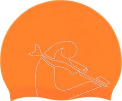 CRESSI Eddie Swim Cap 1X Adulto - Cuffia Adulto per il Nuoto, Arancio/Bianco, Taglia Unica