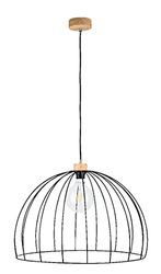 Homemania HOMBR_0035 Lampada a Sospensione Carl, Legno/Nero, 57 x 57 x 140 cm