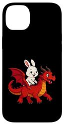 Rabbit Bunny Red Dragon Riding Zoo Animal Lover Boys Girls Case for iPhone 14 Plus