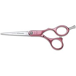 3 Claveles Duraluminio - Ciseaux à cranter pour coiffeurs, 5.5", couleur rose