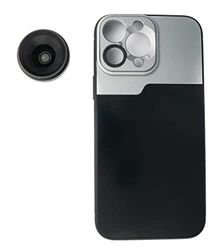 SYSTEM-S Lente macro 1.1x fino a 2.8X filtro 24mm con custodia nera per iPhone 13 Pro Max