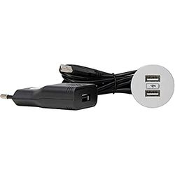 Kopp 939721010 ASA USB-inbouwlaadstation, aluminium, rond