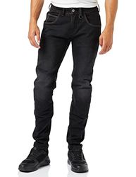 SHIMA DEVON motorjeans - geventileerde elastische slim fit biker-motorbroek met FiberQL-versterkingen, CE-knie- en heupbeschermers (heren, zwart, 32)