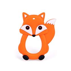 Giligums 58480 Teether Fox, bijtring voor baby's, 100% voedselsiliconen, tandhulp BPA-vrij, veilig voor kinderen, zuigelingen en peuters, zacht – verlicht pijn bij tanden, babybijtring vanaf 3 maanden
