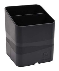 Exacompta - Réf. 674014D - Carton de 5 pots à crayons PEN-CUBE magnétique - 2 compartiments - porte-stylos – pour tableau blanc, réfrigérateur – idéal au bureau, à la maison, à l’école - couleur noir