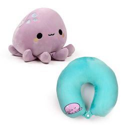 Swapseazzz 2-in-1 reiskussen met pluche - Finley de clownvis, paars., Standard