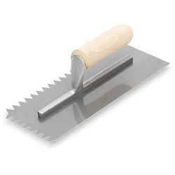 Plano dentado de Marshalltown, entalhe: V - 13 x 12 mm com cabo de madeira, de aço, para balanços, tamanho: 279 x 114 mm