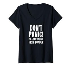 Mujer Cargador de Pescado Camiseta Cuello V