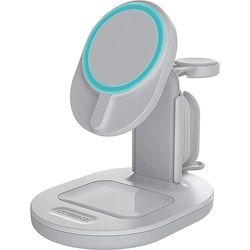 OtterBox Support de Charge 3 en 1 MagSafe, Station de Charge au Design élégant et léger, alignement et Fixation Parfaits avec avec MagSafe pour iPhone, AirPods et Apple Watch, Blanc