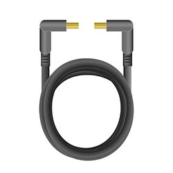 Ekon Ethernet HDMI-kabel, 90° kontakt, hane, 3 meter, 4K Ultra HD och 3D-upplösningar, guldkontakter för TV, projektorer, bärbar dator, PC, MacBook, PlayStation, Nintendo Switch, vit