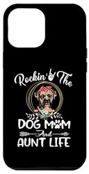 Custodia per iPhone 15 Pro Max Boxer Rocking The Dog Mom and Aunt Life Funny Mothers Day