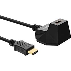 InLine 17533S Estensione HDMI con Stare in Piedi e Alta velocità con Ethernet, 4K2K Spina su cespuglio 3 m Nero/Oro