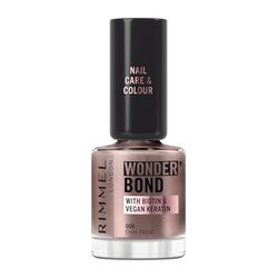 Rimmel Wonder'Bond Care + Colour Nail Polish, 006 Chai Treat, Restores & Strengthens Nails, Infused with Biotin & Vegan Keratin, Chip-Resistant, Glossy Finish, Buildable, 12ml