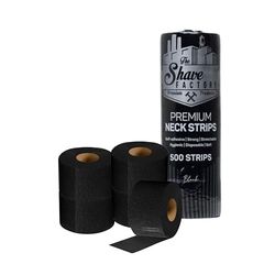 The Shave Factory Hygienic Black Neck Strip, 500 Strips - 5x 100 Rolls Pack (Black)
