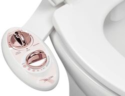 LUXE Bidet, NEO 185, attacco bidet non elettrico per sedile WC, autopulente, doppio ugello, pressione dell'acqua regolabile, modalità di lavaggio posteriore e femminile, oro rosa