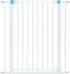 Pet Gate, 39 Inch High Walk-thru Steel Pet Gate by 29 Inch to 38 Inch Wide in Soft White w/ Glow Frame, X-Tall