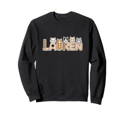 Lauren Cat Trees - Personalized Cute Name Word Art Sweatshirt