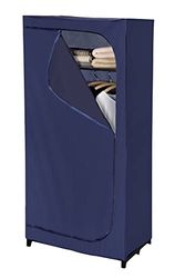 WENKO Armário com Repisa Business - guarda-roupa móvel, armário dobrável, poliéster, 75 x 160 x 50 cm, azul escuro
