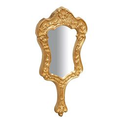 Biscottini Miroir à Main 20x4x38 cm en Bois | Miroir Portable décoratif et Miroir de Maquillage Fille et Fille | Miroir de Coiffure Portable