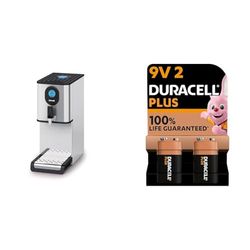 Lincat EB3FX Water Boiler, Silver & Duracell Plus 9V Batteries (Pack of 2) - Alkaline - 100% Life Guaranteed - Reliability For Everyday Devices - 0% Plastic Packaging - 5 Year Storage - 6LR61 MN1604