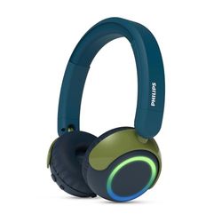 Philips TAK4200CT 4200-serie On Ear draadloze opvouwbare hoofdtelefoon voor kinderen - 45 uur afspeeltijd, beperkt volume, Audio delen, 3,5 mm- en USB-C-kabel meegeleverd - Kristalgroen