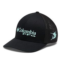 Columbia Unisex PFG Logo Mesh Ball Cap-Mid zapięcie, czarny/Gulf Stream, S-M, Czarny/Gulf Stream, S-M