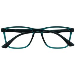 OPULIZE NYX Blue Light Blocking Reading Glasses - Anti-Glare Computer and Gaming Eyewear - UV and Eyestrain Protection - Rectangular Frame - Turquoise - Men Women - + 3.50