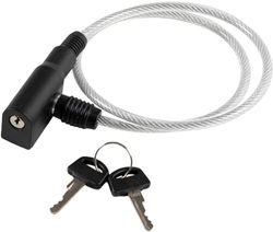 Kabelslot voor fietsen in transparant staal gecoat met PVC - diameter 6 mm en lengte 650 mm - met slot