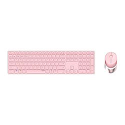 Rapoo 9850M clavier Souris incluse RF sans fil + Bluetooth QWERTZ Allemand Rose